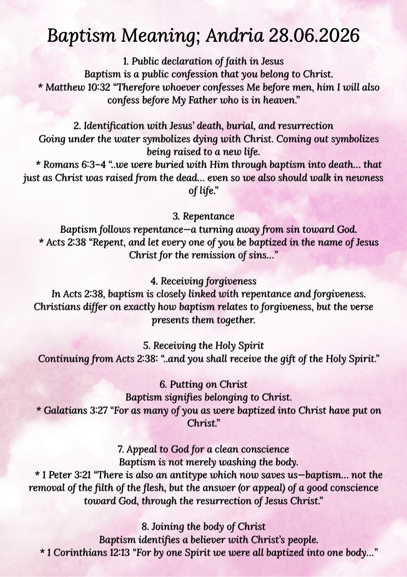 Baptism Meaning Print